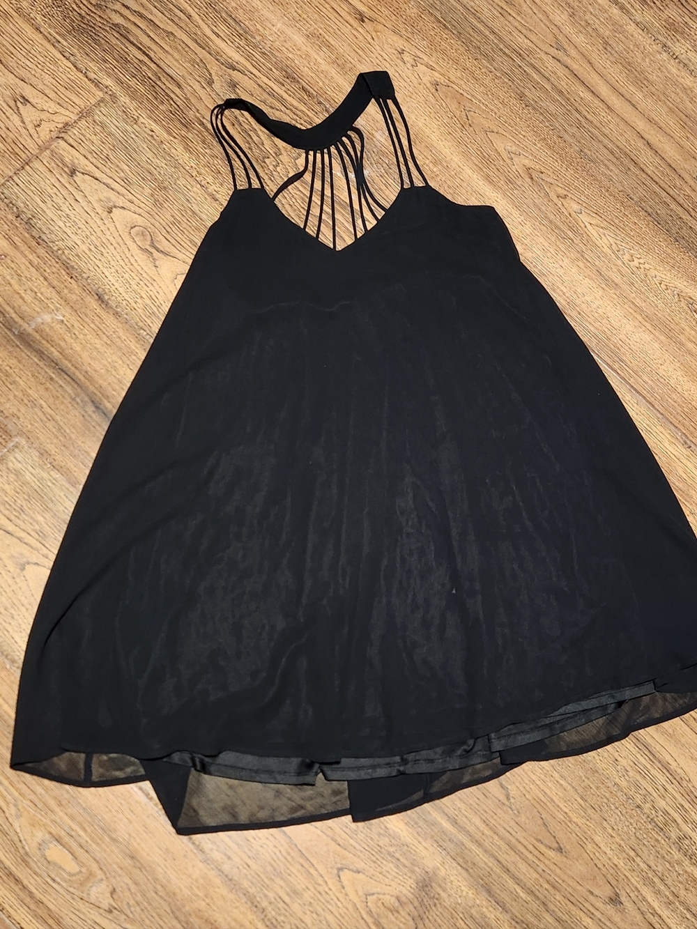 Express Black Strappy Chiffon Mini Dress